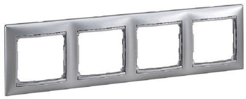 Рамка горизонтальная Legrand Valena 4-м. алюминий фото Рамка горизонтальная Legrand Valena 4-м. алюминий картинка